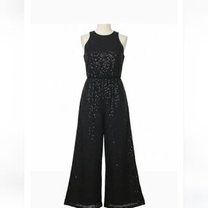 Karl Lagerfeld Black Jumpsuit with Sleeveless Design and Wide-Leg Pants Sz 6